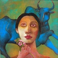 Shammi Ahmed, 35 x 35 inch, Oil on Canvas, Figurative Painting, AC-SMAD-003